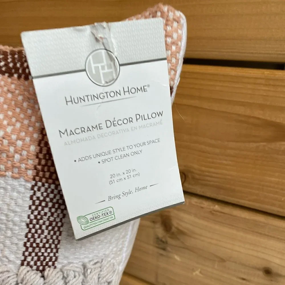 Huntington Home Macrame Throw Pillow
